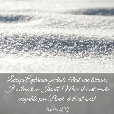 Picture 03 - Osée 13:1 LSG - Lorsqu'Ephraïm parlait, c'était une terreur: Il - Bible Verse Picture