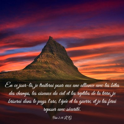 Picture 03 - Osée 2:18 LSG - En ce jour-là, je traiterai pour eux une - Bible Verse Picture