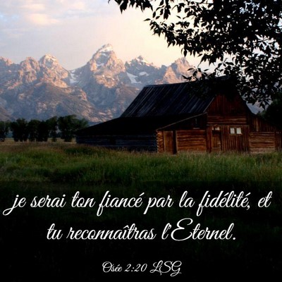 Picture 03 - Osée 2:20 LSG - je serai ton fiancé par la fidélité, et tu - Bible Verse Picture