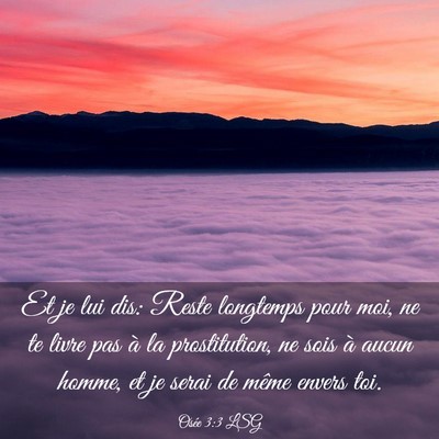 Picture 03 - Osée 3:3 LSG - Et je lui dis: Reste longtemps pour moi, ne te - Bible Verse Picture