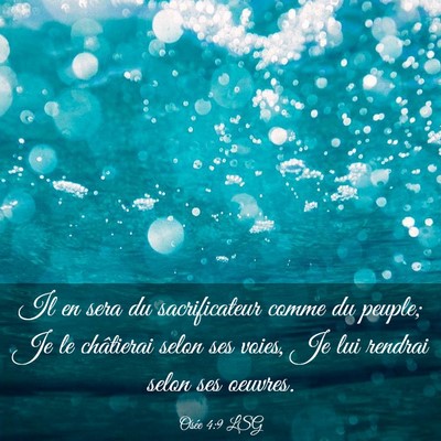 Picture 03 - Osée 4:9 LSG - Il en sera du sacrificateur comme du peuple; Je - Bible Verse Picture