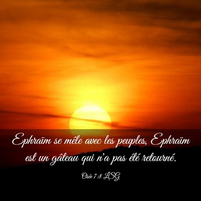 Picture 03 - Osée 7:8 LSG - Ephraïm se mêle avec les peuples, Ephraïm est - Bible Verse Picture