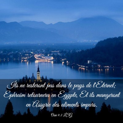 Picture 03 - Osée 9:3 LSG - Ils ne resteront pas dans le pays de l'Eternel; - Bible Verse Picture