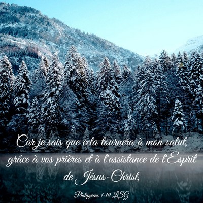 Picture 03 - Philippiens 1:19 LSG - Car je sais que cela tournera à mon salut, - Bible Verse Picture