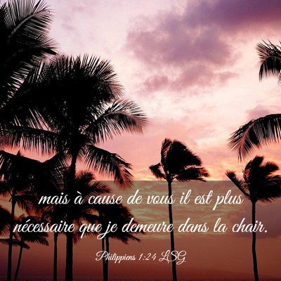 Picture 03 - Philippiens 1:24 LSG - mais à cause de vous il est plus nécessaire que - Bible Verse Picture