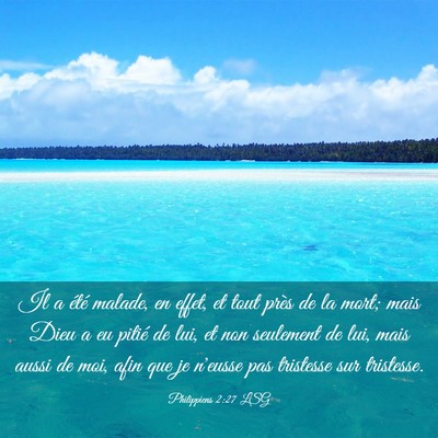 Picture 03 - Philippiens 2:27 LSG - Il a été malade, en effet, et tout près de la - Bible Verse Picture