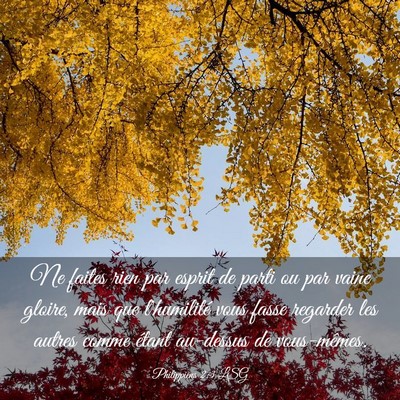 Picture 03 - Philippiens 2:3 LSG - Ne faites rien par esprit de parti ou par vaine - Bible Verse Picture