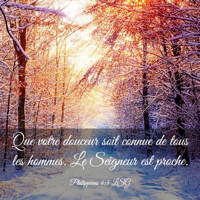 Picture 03 - Philippiens 4:5 LSG - Que votre douceur soit connue de tous les hommes. - Bible Verse Picture