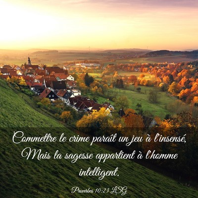 Picture 03 - Proverbes 10:23 LSG - Commettre le crime paraît un jeu à l'insensé, - Bible Verse Picture