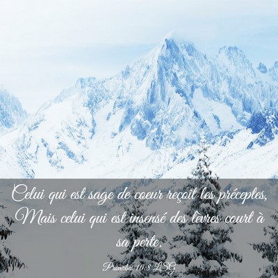 Picture 03 - Proverbes 10:8 LSG - Celui qui est sage de coeur reçoit les - Bible Verse Picture