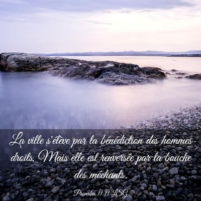 Picture 03 - Proverbes 11:11 LSG - La ville s'élève par la bénédiction des - Bible Verse Picture