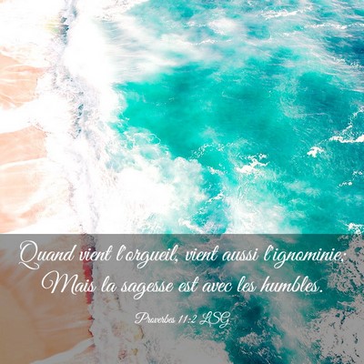 Picture 03 - Proverbes 11:2 LSG - Quand vient l'orgueil, vient aussi l'ignominie; - Bible Verse Picture