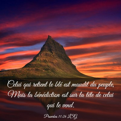 Picture 03 - Proverbes 11:26 LSG - Celui qui retient le blé est maudit du peuple, - Bible Verse Picture