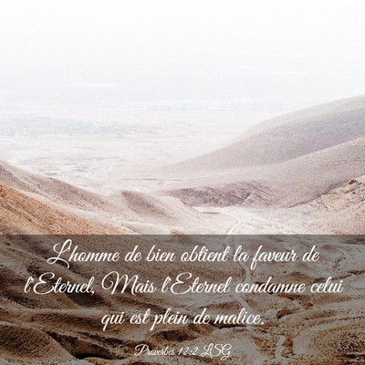 Picture 03 - Proverbes 12:2 LSG - L'homme de bien obtient la faveur de l'Eternel, - Bible Verse Picture