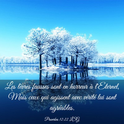 Picture 03 - Proverbes 12:22 LSG - Les lèvres fausses sont en horreur à l'Eternel, - Bible Verse Picture