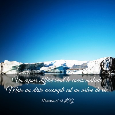Picture 03 - Proverbes 13:12 LSG - Un espoir différé rend le coeur malade, Mais un - Bible Verse Picture