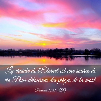 Picture 03 - Proverbes 14:27 LSG - La crainte de l'Eternel est une source de vie, - Bible Verse Picture