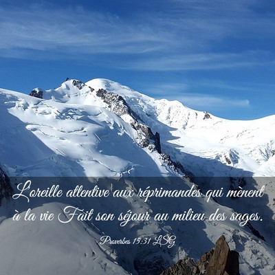 Picture 03 - Proverbes 15:31 LSG - L'oreille attentive aux réprimandes qui mènent - Bible Verse Picture