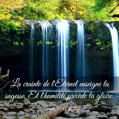 Picture 03 - Proverbes 15:33 LSG - La crainte de l'Eternel enseigne la sagesse, Et - Bible Verse Picture
