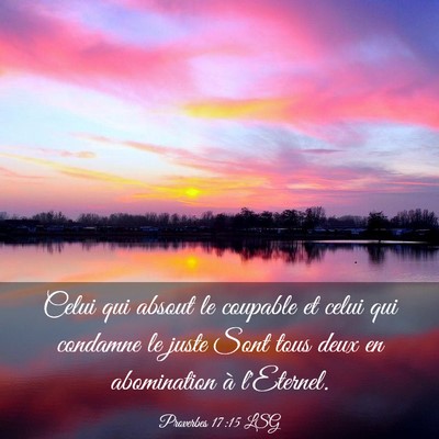 Picture 03 - Proverbes 17:15 LSG - Celui qui absout le coupable et celui qui - Bible Verse Picture