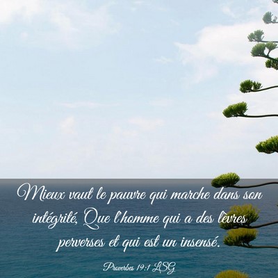 Picture 03 - Proverbes 19:1 LSG - Mieux vaut le pauvre qui marche dans son - Bible Verse Picture