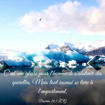 Picture 03 - Proverbes 20:3 LSG - C'est une gloire pour l'homme de s'abstenir des - Bible Verse Picture