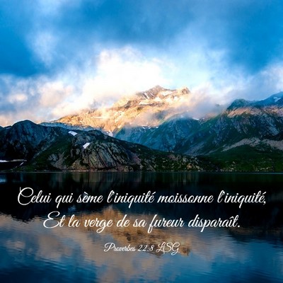 Picture 03 - Proverbes 22:8 LSG - Celui qui sème l'iniquité moissonne - Bible Verse Picture