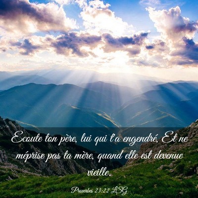 Picture 03 - Proverbes 23:22 LSG - Ecoute ton père, lui qui t'a engendré, Et ne - Bible Verse Picture