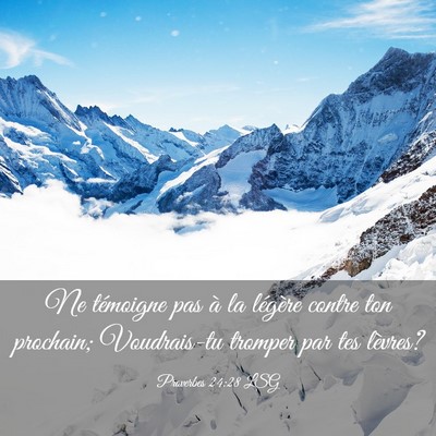 Picture 03 - Proverbes 24:28 LSG - Ne témoigne pas à la légère contre ton - Bible Verse Picture