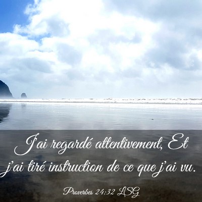Picture 03 - Proverbes 24:32 LSG - J'ai regardé attentivement, Et j'ai tiré - Bible Verse Picture