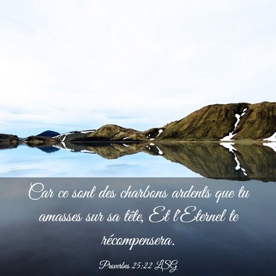 Picture 03 - Proverbes 25:22 LSG - Car ce sont des charbons ardents que tu amasses - Bible Verse Picture