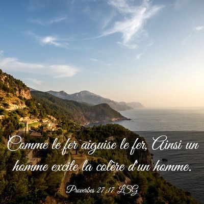 Picture 03 - Proverbes 27:17 LSG - Comme le fer aiguise le fer, Ainsi un homme - Bible Verse Picture