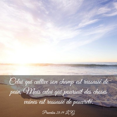 Picture 03 - Proverbes 28:19 LSG - Celui qui cultive son champ est rassasié de - Bible Verse Picture