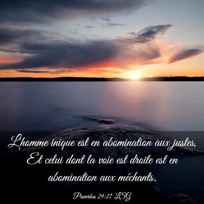 Picture 03 - Proverbes 29:27 LSG - L'homme inique est en abomination aux justes, Et - Bible Verse Picture