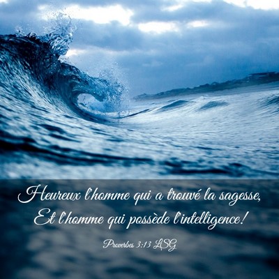 Picture 03 - Proverbes 3:13 LSG - Heureux l'homme qui a trouvé la sagesse, Et - Bible Verse Picture