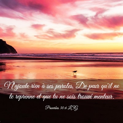 Picture 03 - Proverbes 30:6 LSG - N'ajoute rien à ses paroles, De peur qu'il ne te - Bible Verse Picture
