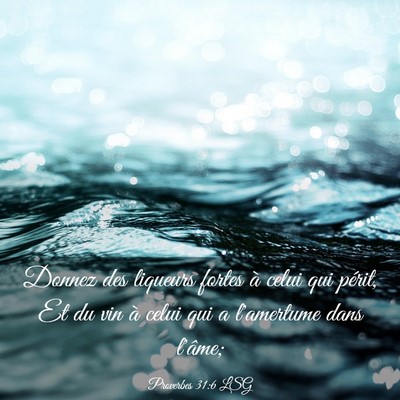 Picture 03 - Proverbes 31:6 LSG - Donnez des liqueurs fortes à celui qui périt, - Bible Verse Picture