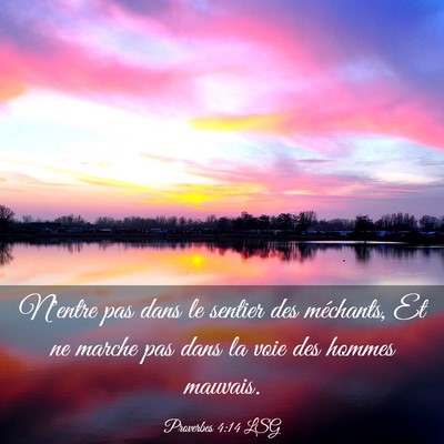 Picture 03 - Proverbes 4:14 LSG - N'entre pas dans le sentier des méchants, Et ne - Bible Verse Picture