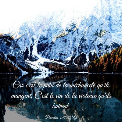 Picture 03 - Proverbes 4:17 LSG - Car c'est le pain de la méchanceté qu'ils - Bible Verse Picture