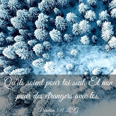 Picture 03 - Proverbes 5:17 LSG - Qu'ils soient pour toi seul, Et non pour des - Bible Verse Picture