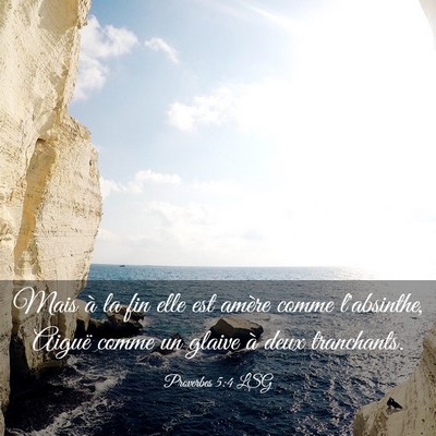 Picture 03 - Proverbes 5:4 LSG - Mais à la fin elle est amère comme l'absinthe, - Bible Verse Picture