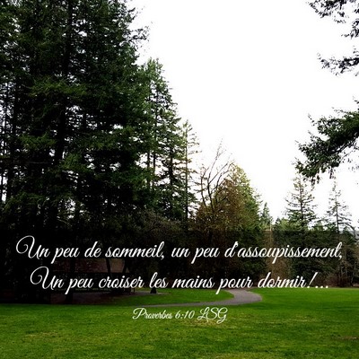 Picture 03 - Proverbes 6:10 LSG - Un peu de sommeil, un peu d'assoupissement, Un - Bible Verse Picture