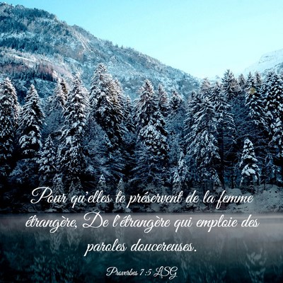Picture 03 - Proverbes 7:5 LSG - Pour qu'elles te préservent de la femme - Bible Verse Picture
