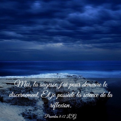 Picture 03 - Proverbes 8:12 LSG - Moi, la sagesse, j'ai pour demeure le - Bible Verse Picture