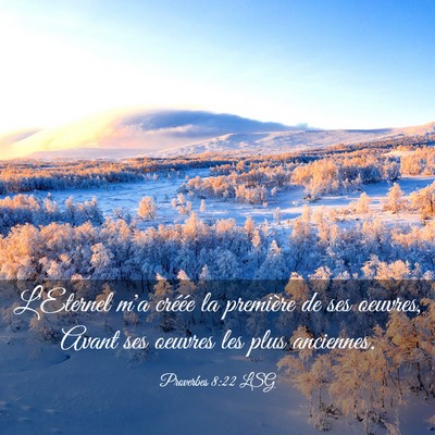 Picture 03 - Proverbes 8:22 LSG - L'Eternel m'a créée la première de ses - Bible Verse Picture