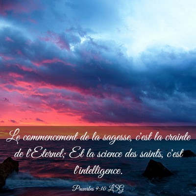 Picture 03 - Proverbes 9:10 LSG - Le commencement de la sagesse, c'est la crainte - Bible Verse Picture