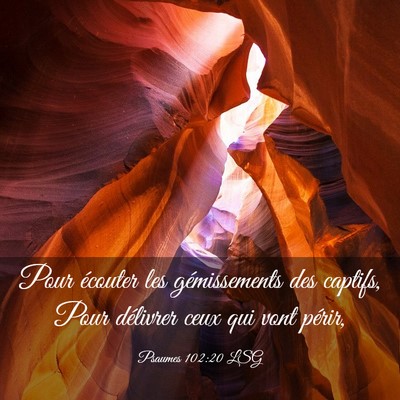 Picture 03 - Psaumes 102:20 LSG - Pour écouter les gémissements des captifs, Pour - Bible Verse Picture