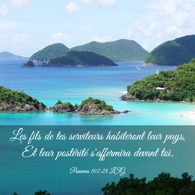Picture 03 - Psaumes 102:28 LSG - Les fils de tes serviteurs habiteront leur pays, - Bible Verse Picture