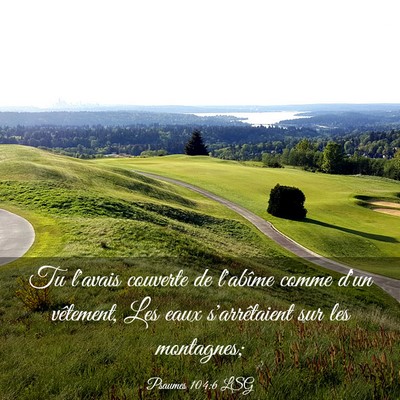 Picture 03 - Psaumes 104:6 LSG - Tu l'avais couverte de l'abîme comme d'un - Bible Verse Picture