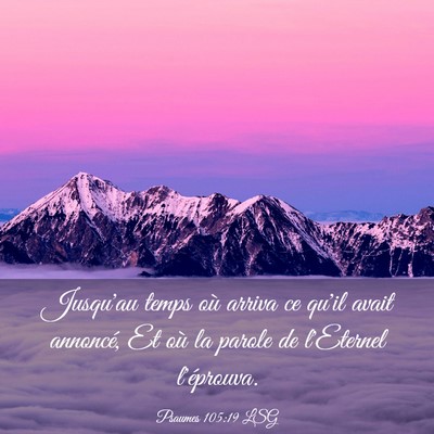 Picture 03 - Psaumes 105:19 LSG - Jusqu'au temps où arriva ce qu'il avait - Bible Verse Picture